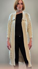 Collar Cable Long Cardigan