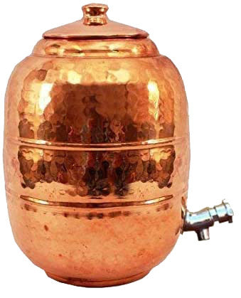 Copper Hand Hammered Water Storage Pot With Lid