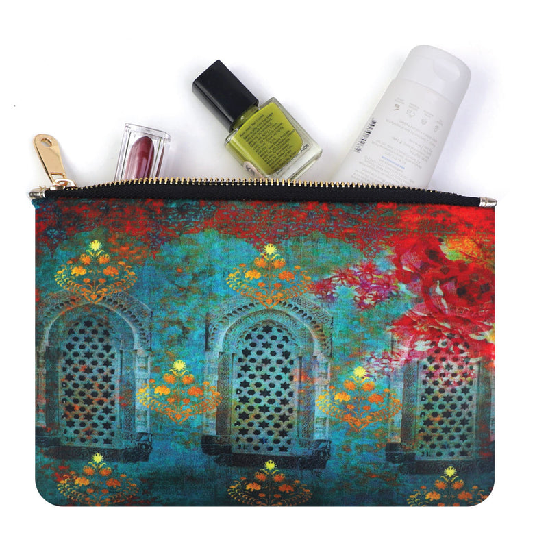 Ethnic Window Blue Utility Pouch