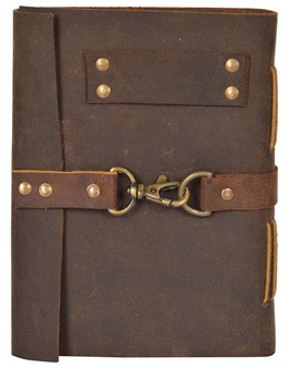 Leather Journal With D-Lock And Belt Closure