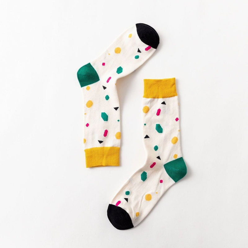 Pure Cotton Geometric Unisex Socks