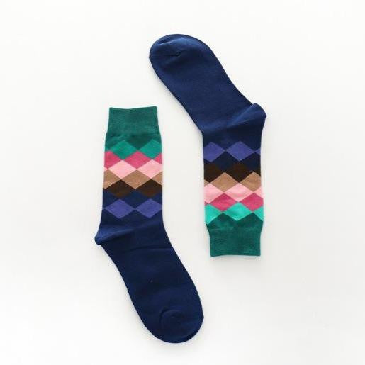 Pure Cotton Geometric Unisex Socks