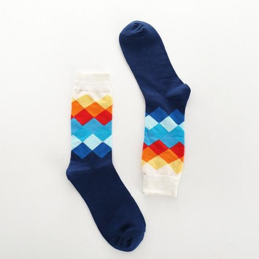 Pure Cotton Geometric Unisex Socks