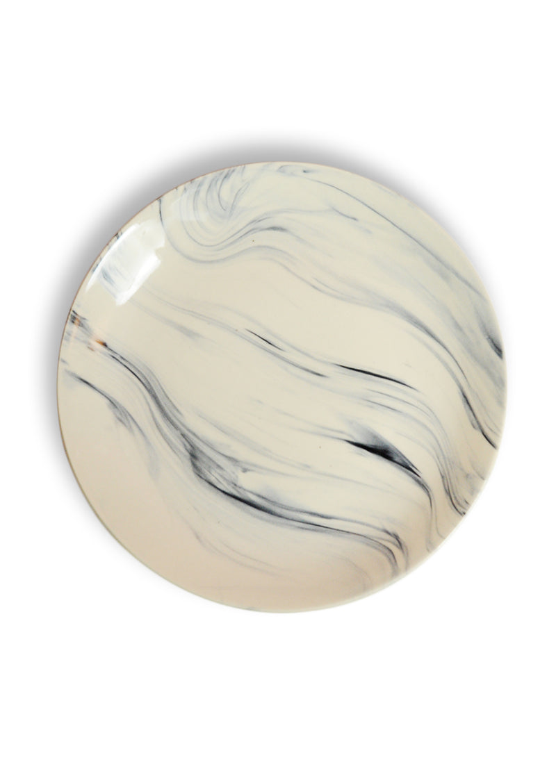 White And Blue Marble Dinner Plate