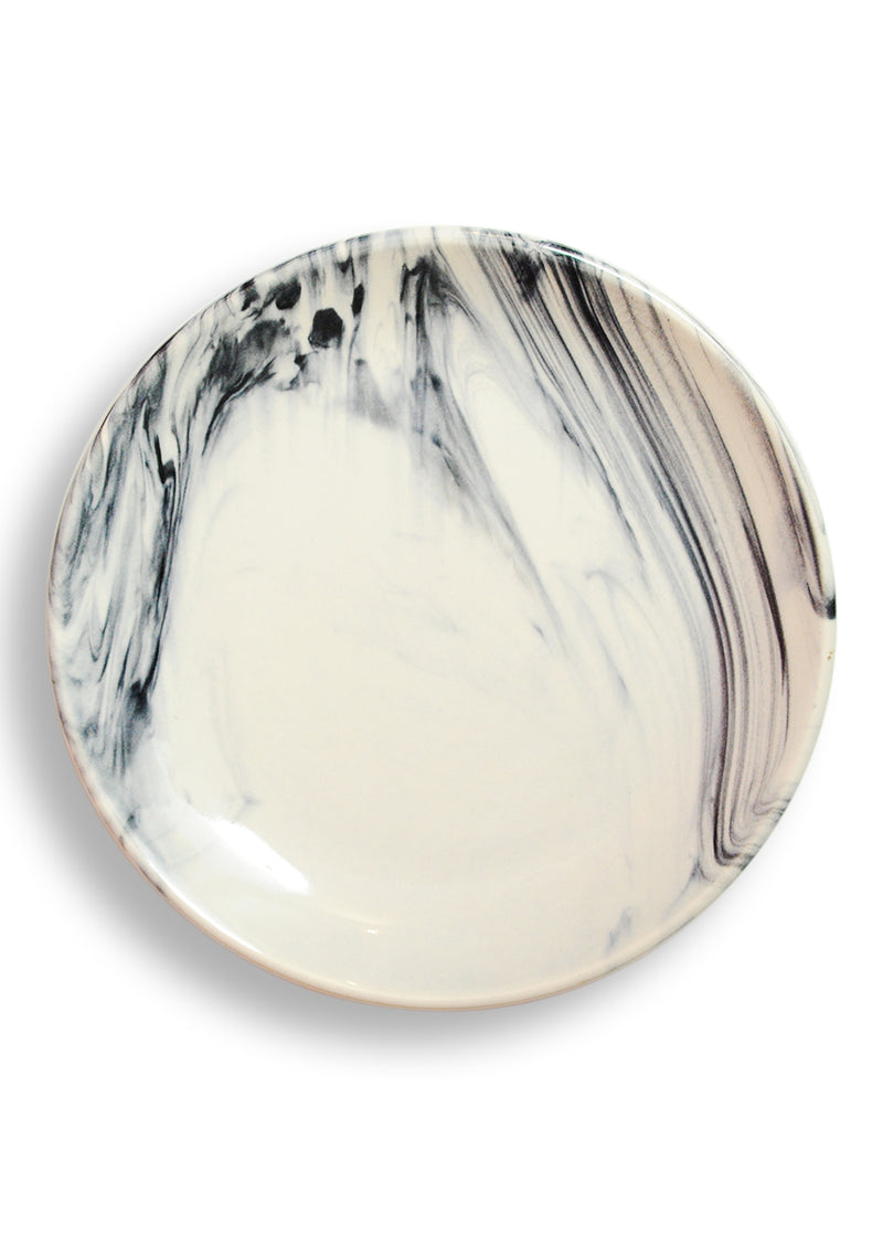 White And Blue Marble Side Plate