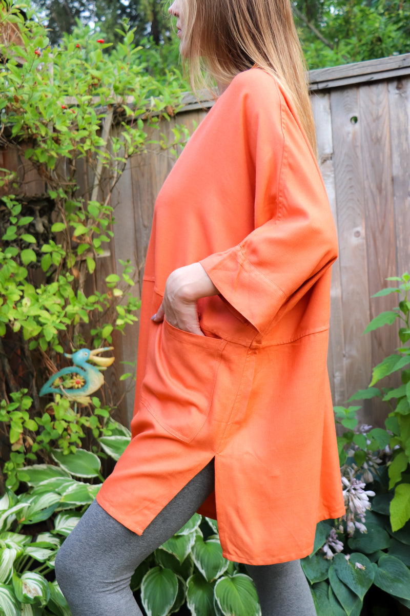 Oversized Tunic With Front Pockets