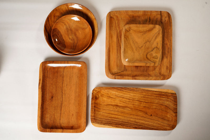 Acacia Wood Platter (Set of 6)